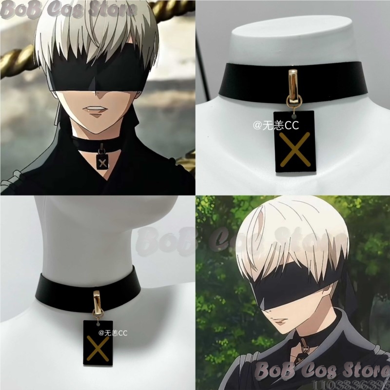 Women Accessories Products - 9S チョーカーゲーム Nie コスプレ衣装黒ネックレスアクセサリーさまざまな長さの女性女の子男性誕生日プレゼントハロウィンパーティー