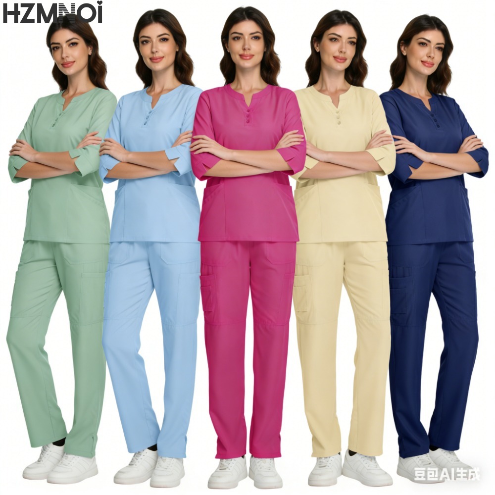 Women'S Work Accessories - スクラブ看護アクセサリー医療手術ガウン医師看護師特別スクラブ男性無地作業服スパ制服女性ユニセックス