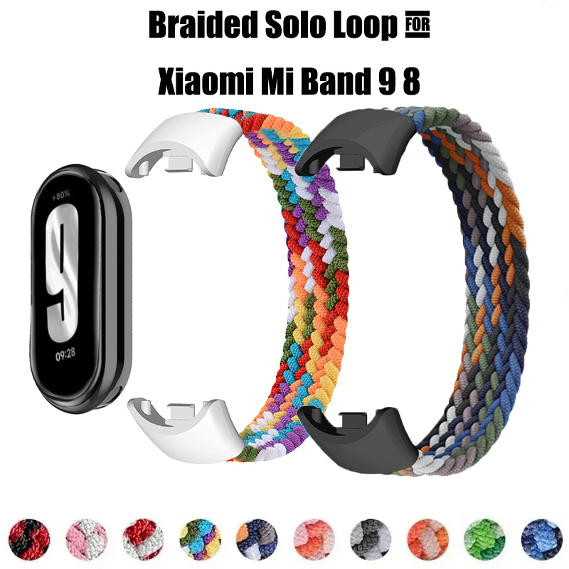 Women Accessories Website - Xiaomi Mi Band用ナイロンストラップ,nfcスマートウォッチアクセサリー,伸縮性のある編組ブレスレット,公式公式ブレスレット,miBand8ストラップ,9
