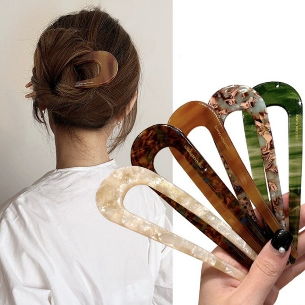 Women Accessories Website - U字型ヘアピン 女性用 フレンチスタイル 二股ヘアピン ヴィンテージヘアクリップ お団子ヘアアクセサリー