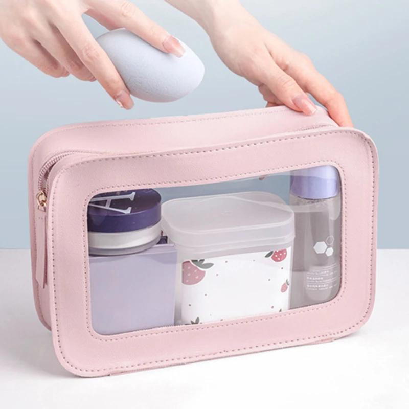 Women Accessories List - 女性 PU 化粧バッグ旅行化粧品バッグクリアトイレタリーバッグスキンケア製品オーガナイザーポータブルサイズトイレタリー収納