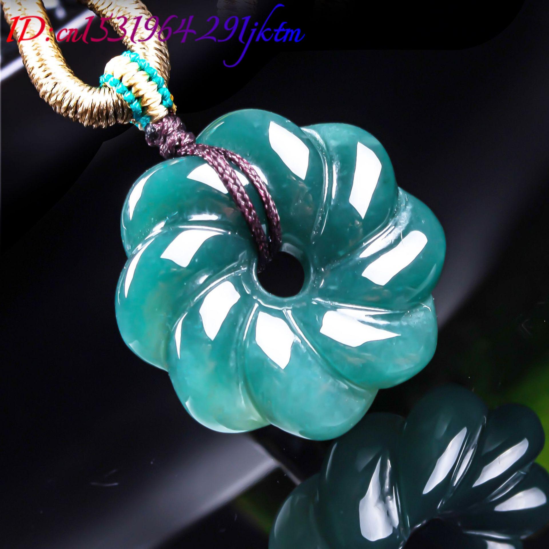 天然ビルマ翡翠の花ペンダントネックレスアクセサリー、宝石のお - Women Accessories Products のレビューと価格