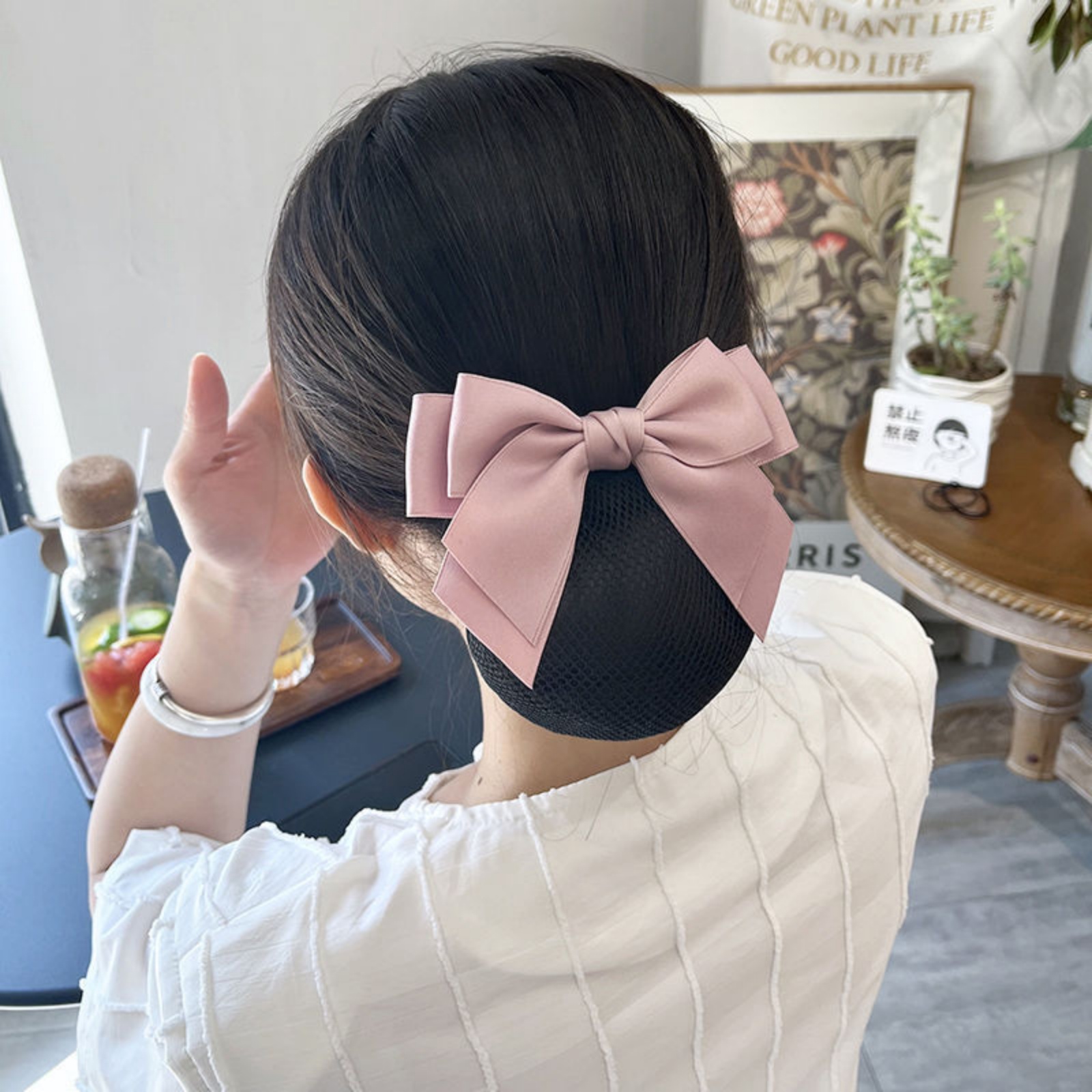 1PC エレガントなリボンヘアネット専門家、看護師/航空スチ - Women'S Work Accessories のレビューと価格