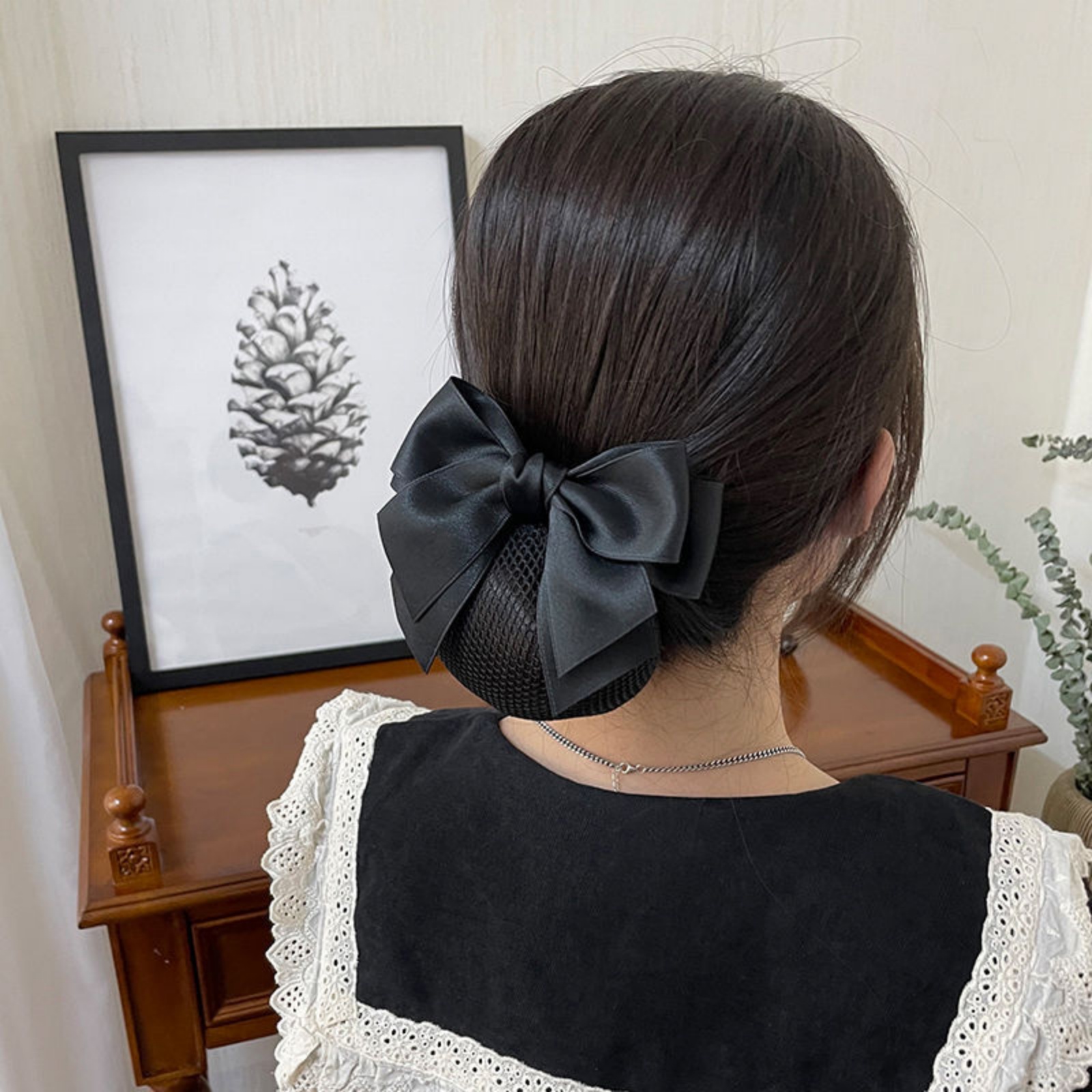 1PC エレガントなリボンヘアネット専門家、看護師/航空スチ - Women'S Work Accessories のレビューと価格