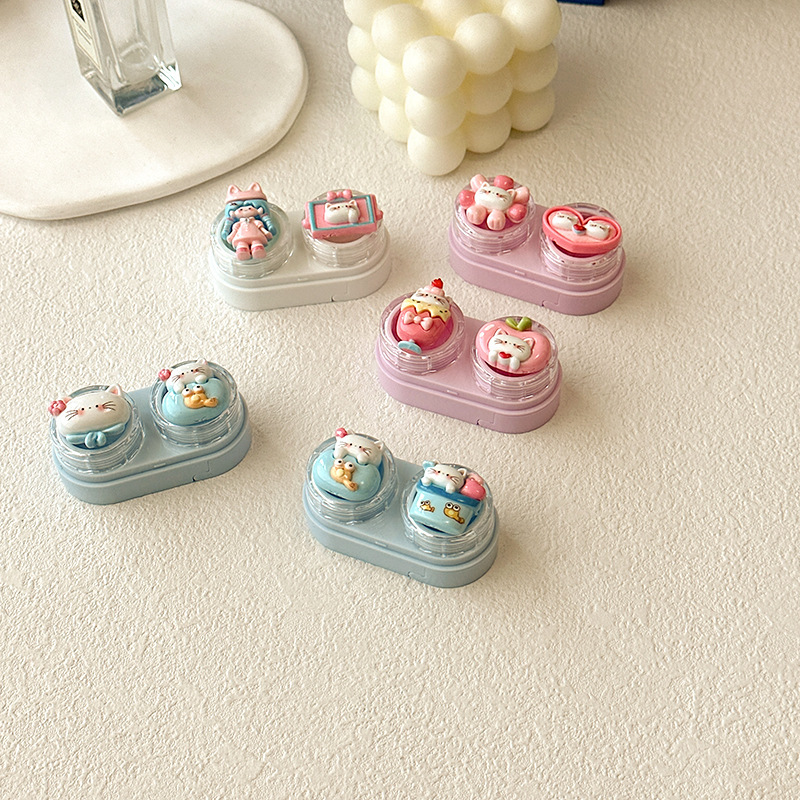 かわいい漫画猫コンタクトレンズケースポータブル引き出しスタイ - Women Accessories Drawer のレビューと価格