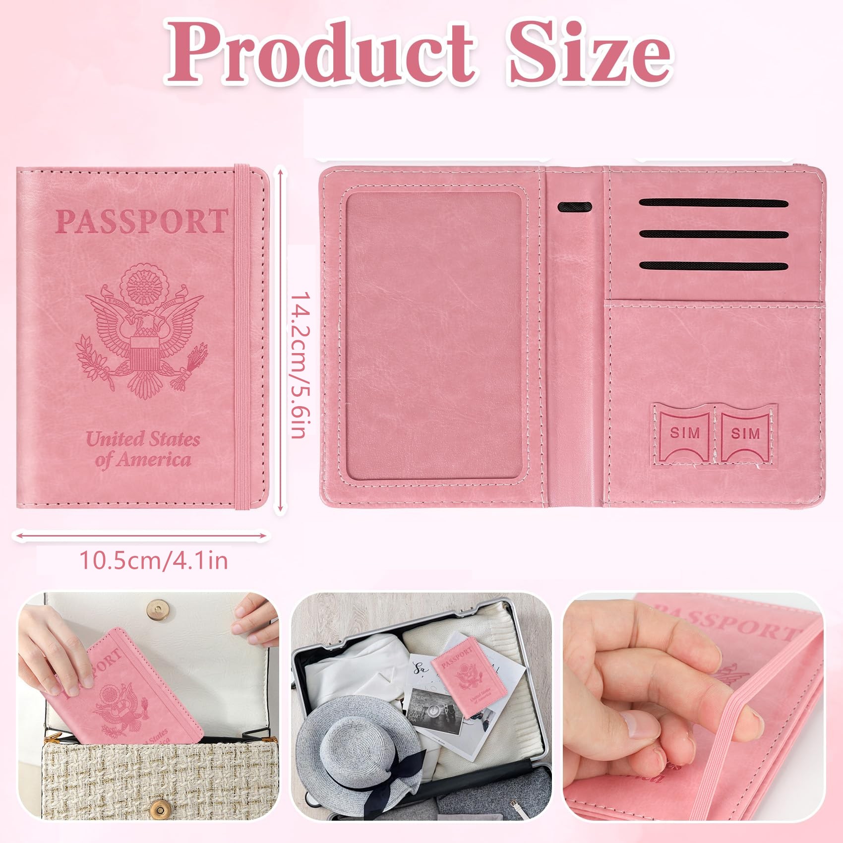 旅行用パスポートホルダー、RFIDパスポートカバーケース、パ - Women Accessories List のレビューと価格