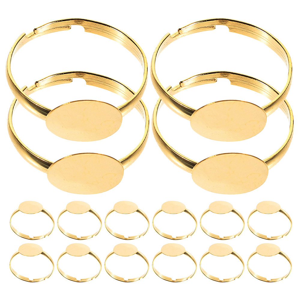 50個入り ブランクリングベース フラットラウンドパッドリン - Ring Set Adjustable のレビューと価格
