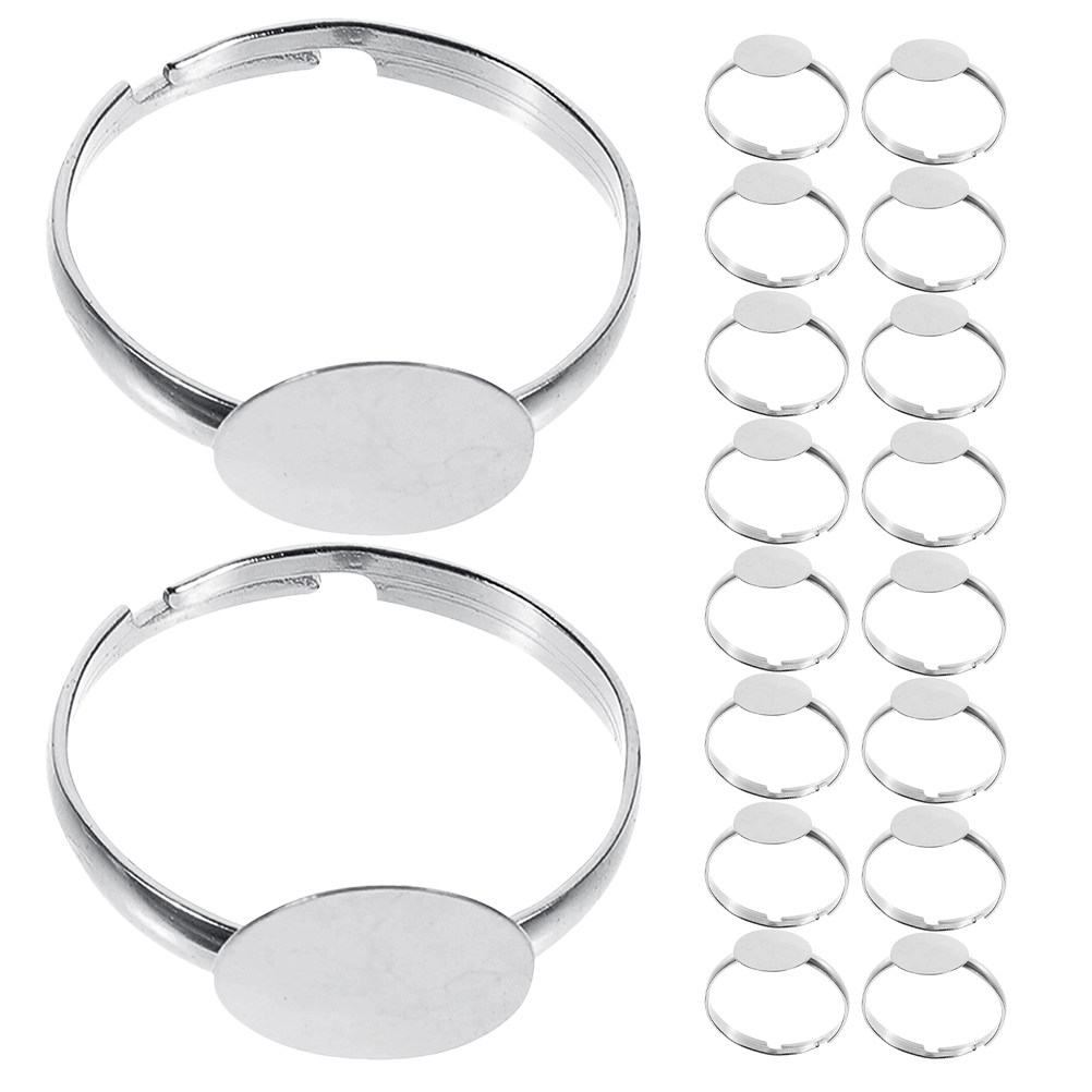 50個入り ブランクリングベース フラットラウンドパッドリン - Ring Set Adjustable のレビューと価格