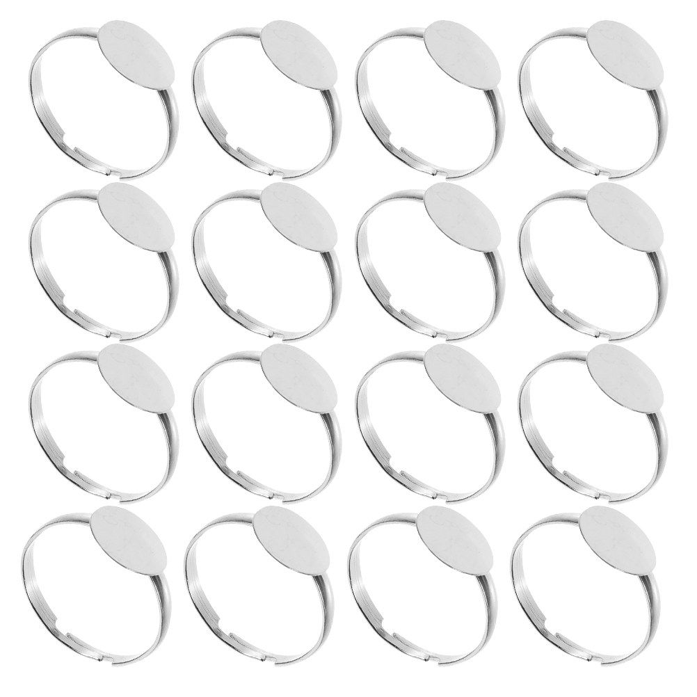 50個入り ブランクリングベース フラットラウンドパッドリン - Ring Set Adjustable のレビューと価格