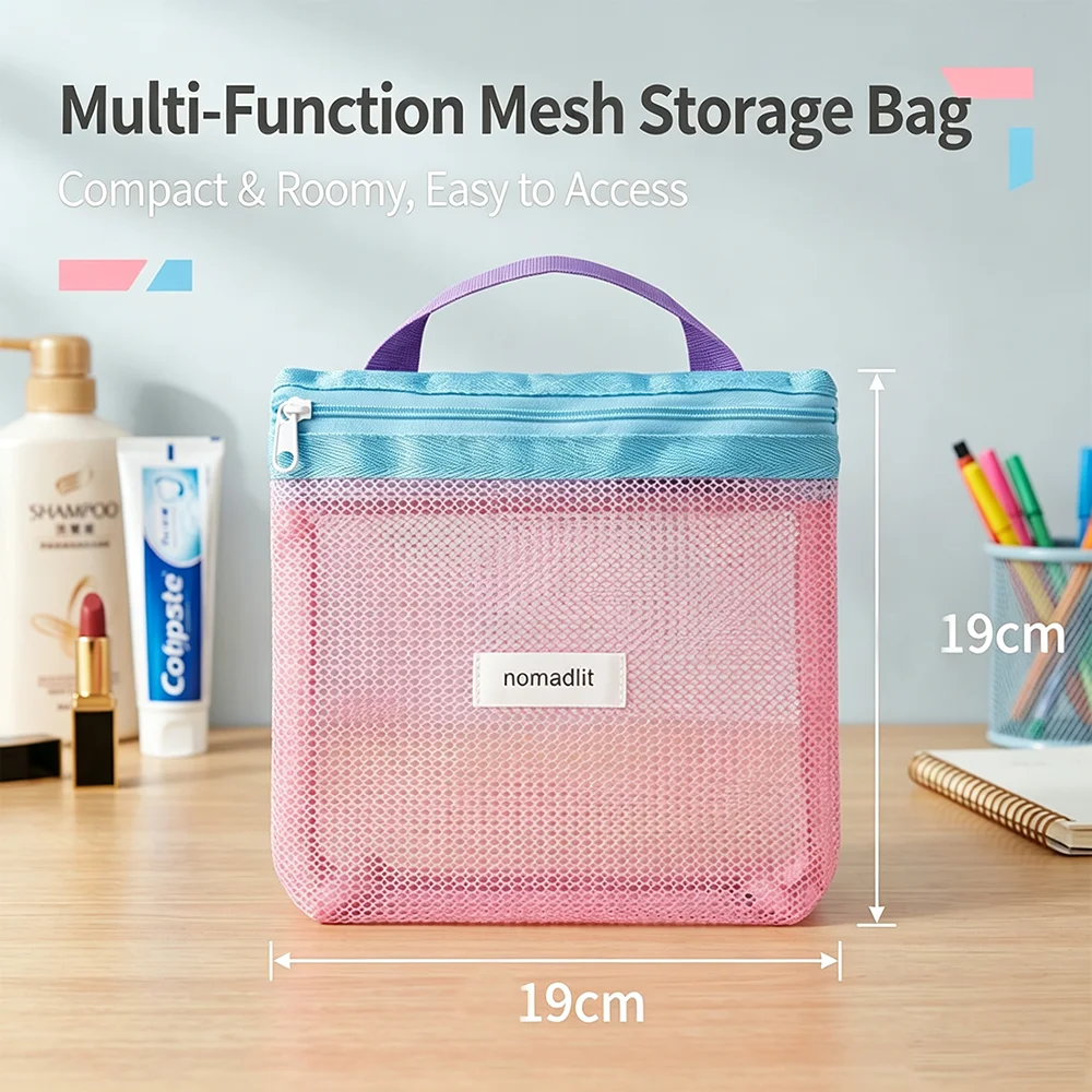 大容量透明メッシュトイレタリーバッグ、携帯用旅行下着収納ハン - Women Accessories List のレビューと価格