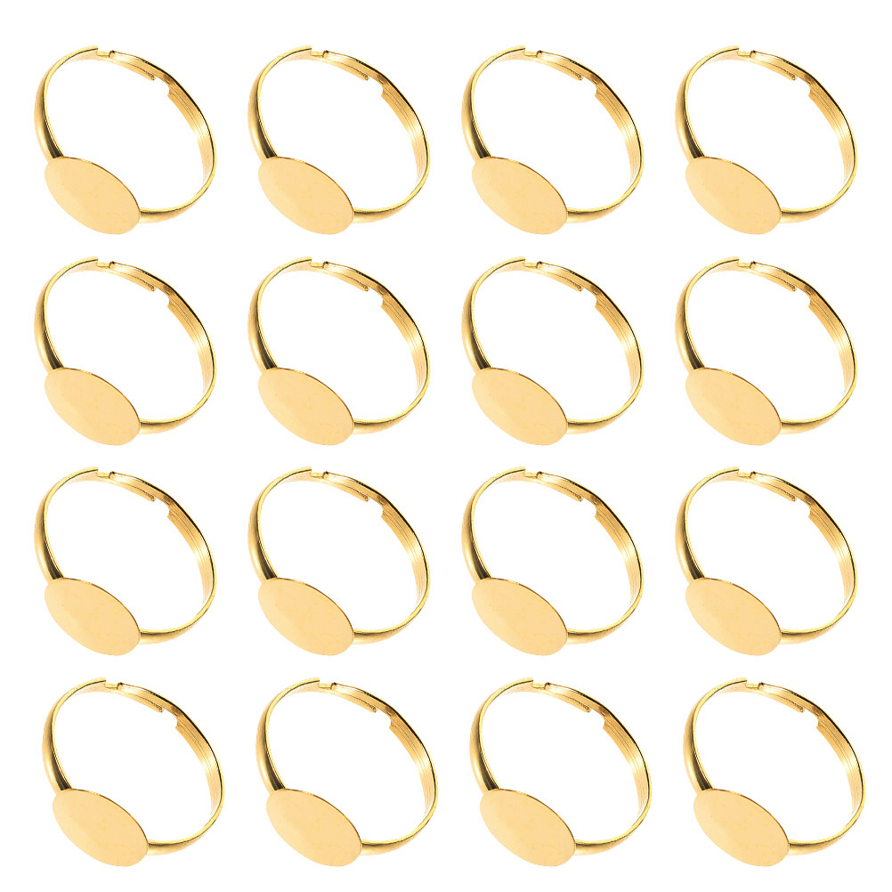 50個入り調整可能なリングブランク、フラットベース、10mm - Ring Set Adjustable のレビューと価格