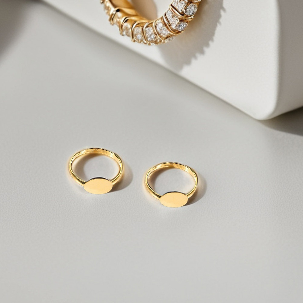 50個入り調整可能なリングブランク、フラットベース、10mm - Ring Set Adjustable のレビューと価格