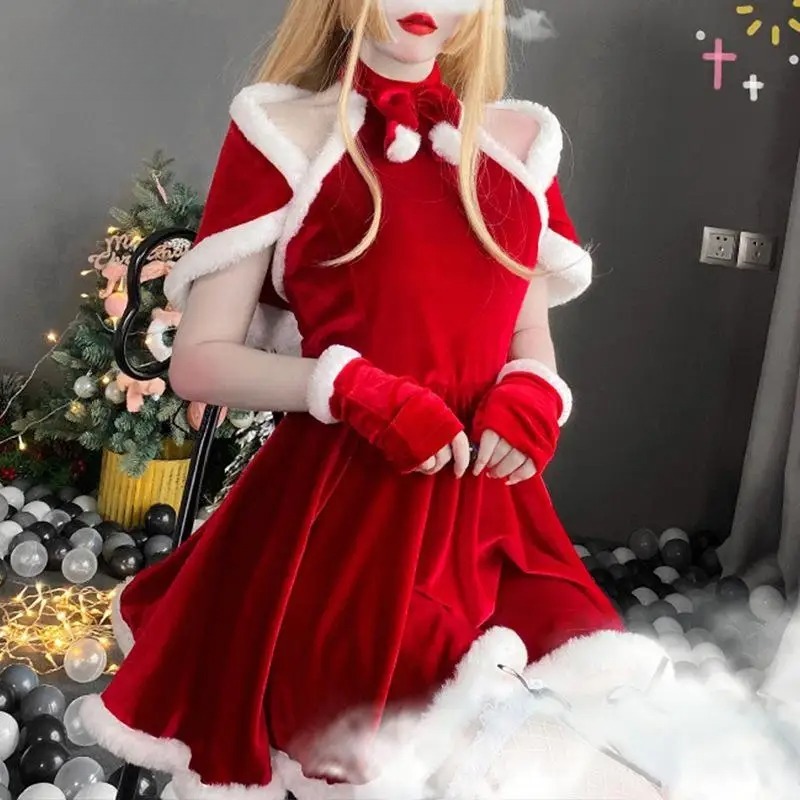 クリスマスコスプレ衣装ドレスアクセサリースーツ赤新年マントカ - Women Accessories Products のレビューと価格