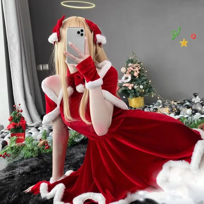 クリスマスコスプレ衣装ドレスアクセサリースーツ赤新年マントカ - Women Accessories Products のレビューと価格