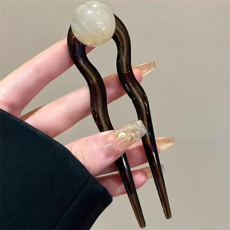 ファッションカラーパール U 字型ヘアスティックヘアピンヘア - Young Women'S Accessories のレビューと価格