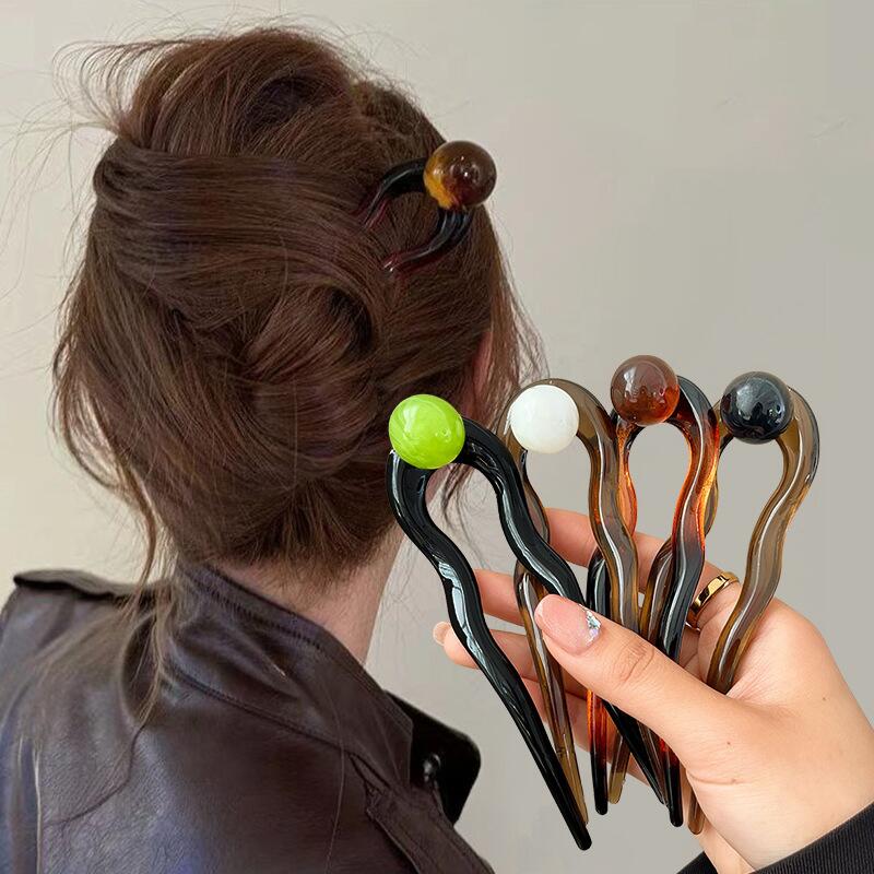ファッションカラーパール U 字型ヘアスティックヘアピンヘア - Young Women'S Accessories のレビューと価格