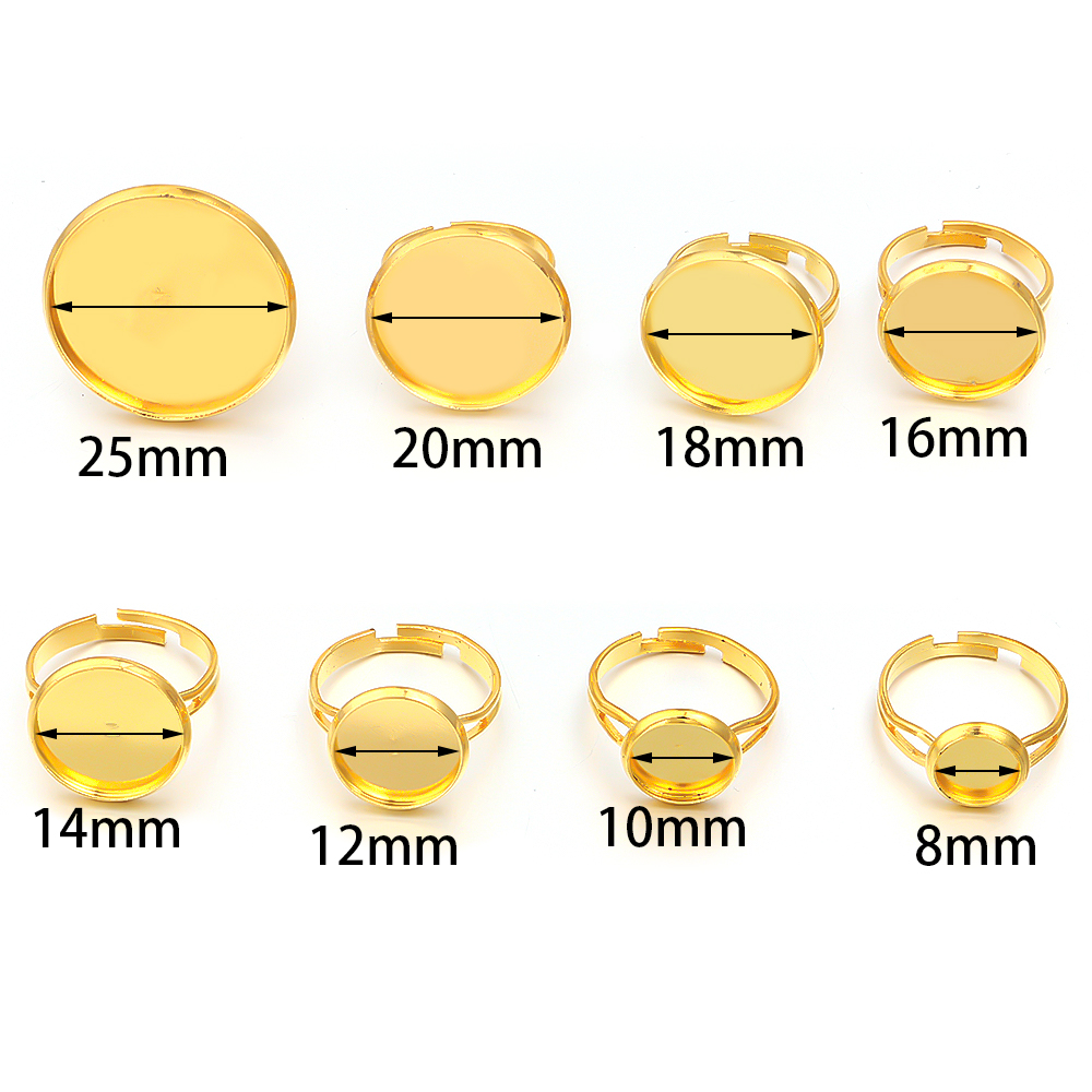 10 ピース/ロット調整可能なブランクリングベースフィット径 - Ring Set Adjustable のレビューと価格