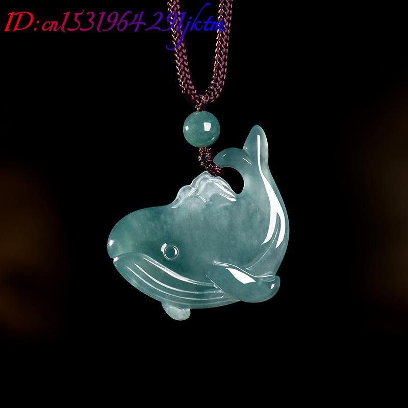 天然ビルマ翡翠クジラペンダントネックレスアクセサリー本物の翡 - Women Accessories Products のレビューと価格