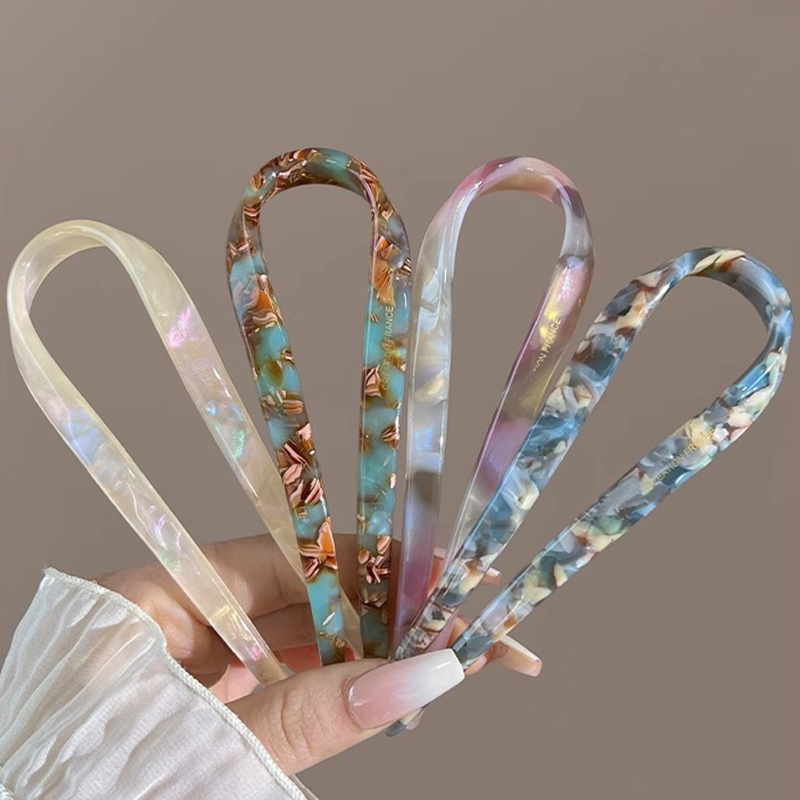 U字型ヘアスティック アセテート アクリル ヘアフォーク ヘ - Young Women'S Accessories のレビューと価格