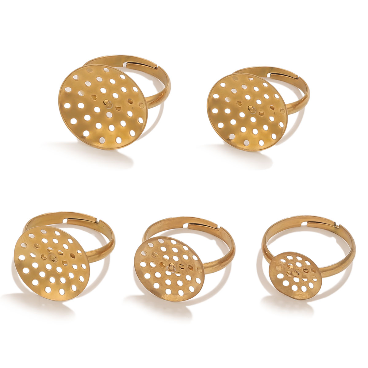10 ピース/ロットステンレス鋼リングベース調節可能なトレイ - Ring Set Adjustable のレビューと価格