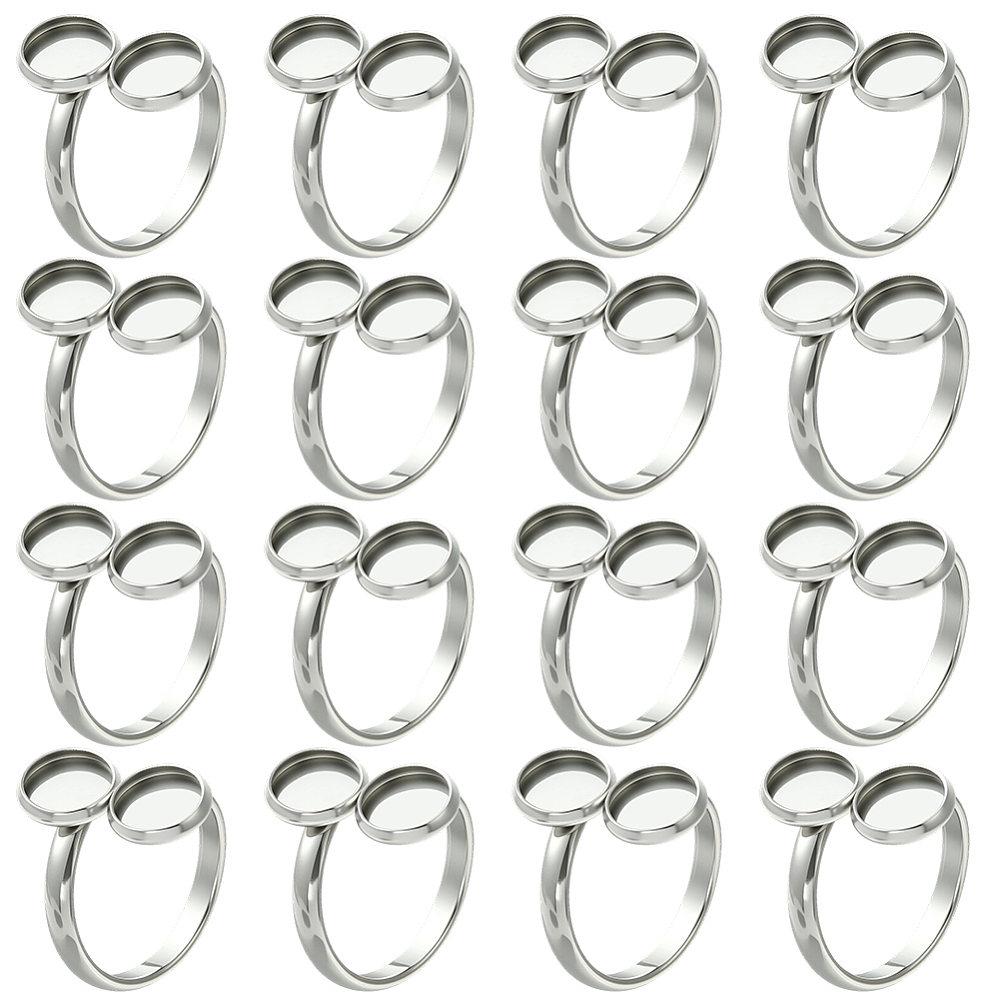 16個入りフィンガーリングブランクベース 18mm 304ス - Ring Set Adjustable のレビューと価格