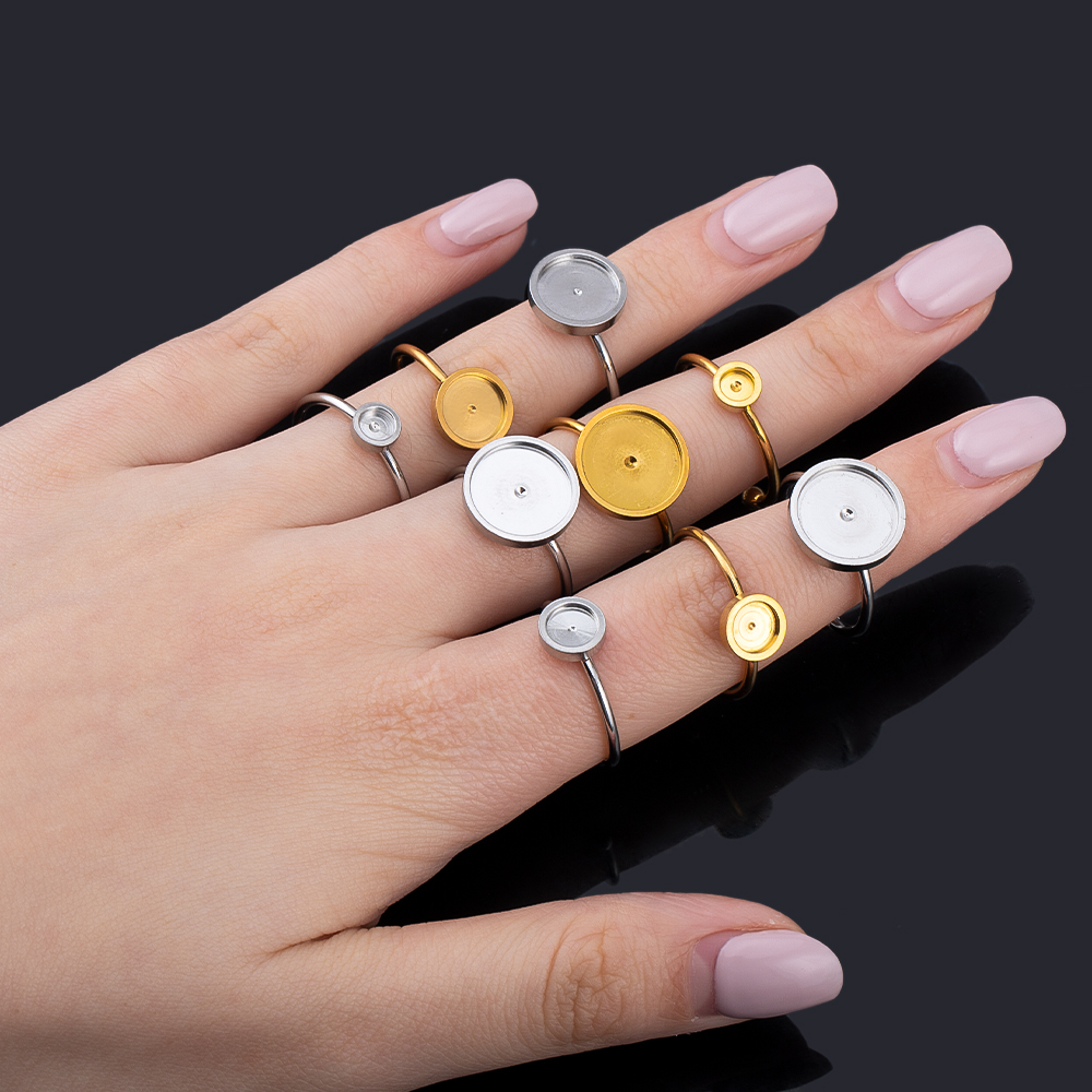 10 個調節可能なオープンフィンガーリング設定ステンレス鋼  - Ring Set Adjustable のレビューと価格