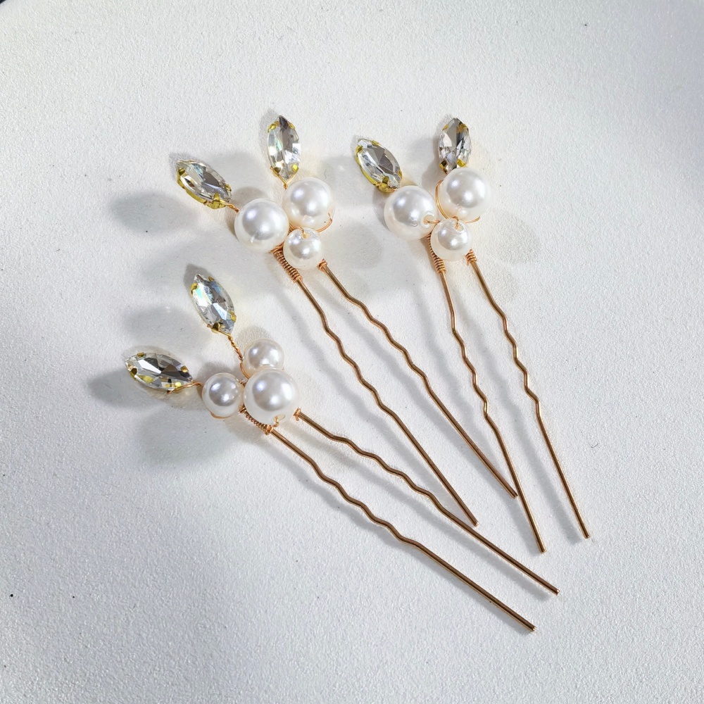 パールクリスタルヘアピンコームセットブライダルウェディングヘ - Young Women'S Accessories のレビューと価格