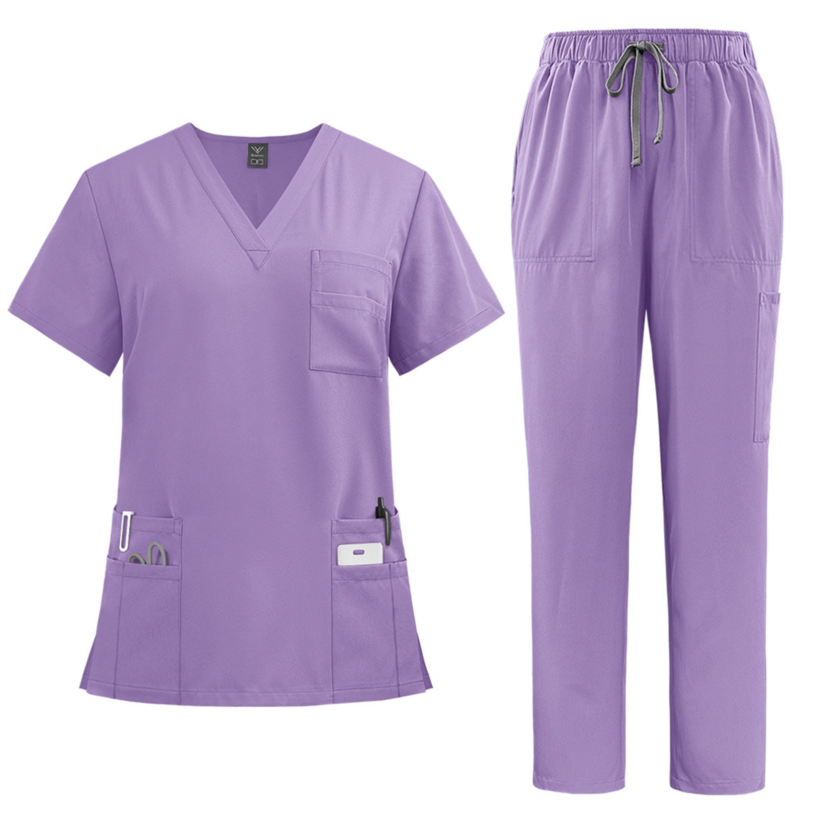 新しい病院医療スクラブスーツ制服女性男性スクラブセット美容作 - Women'S Work Accessories のレビューと価格