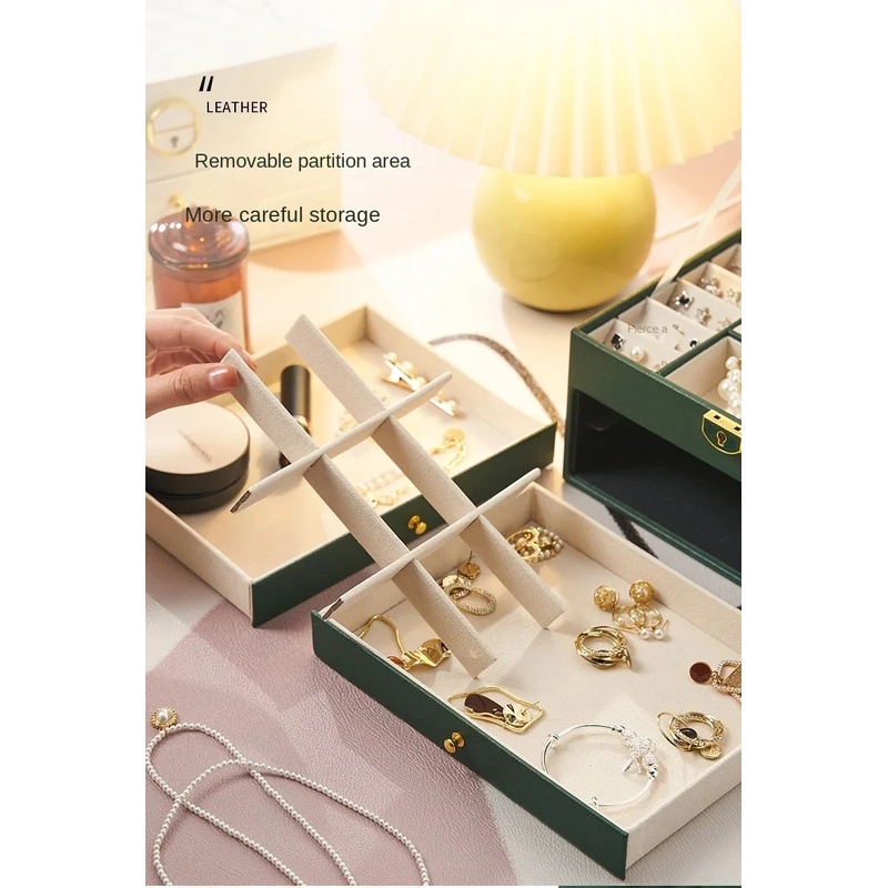 大容量ジュエリーボックス多層引き出し収納オーガナイザーベルベ - Women Accessories Drawer のレビューと価格