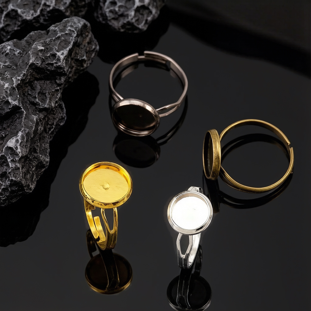 10個/ロット 調整可能なブランクリングベース 直径8mm  - Ring Set Adjustable のレビューと価格