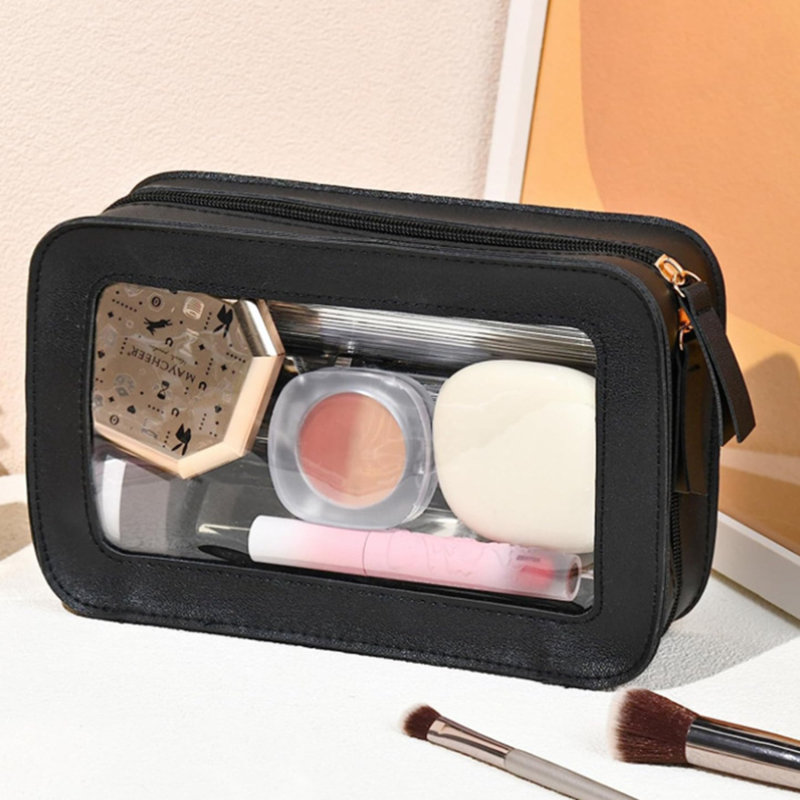 女性 PU 化粧バッグ旅行化粧品バッグクリアトイレタリーバッ - Women Accessories List のレビューと価格
