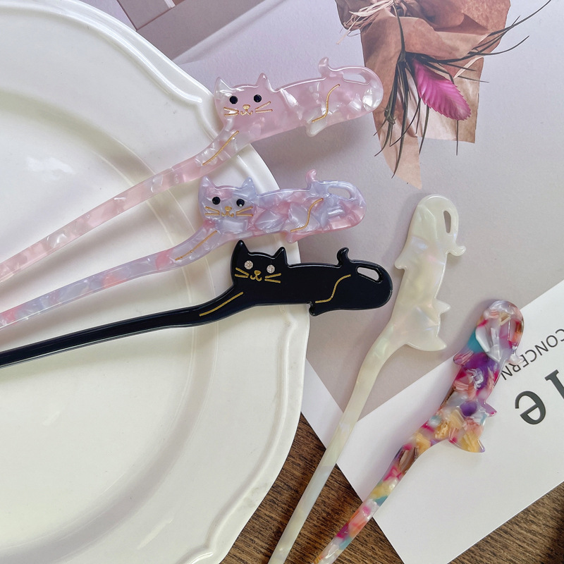 中国風のヘアピン女性のためのクリエイティブ猫の花のタッセルヘ - Young Women'S Accessories のレビューと価格