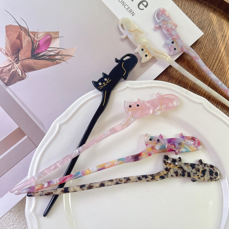中国風のヘアピン女性のためのクリエイティブ猫の花のタッセルヘ - Young Women'S Accessories のレビューと価格