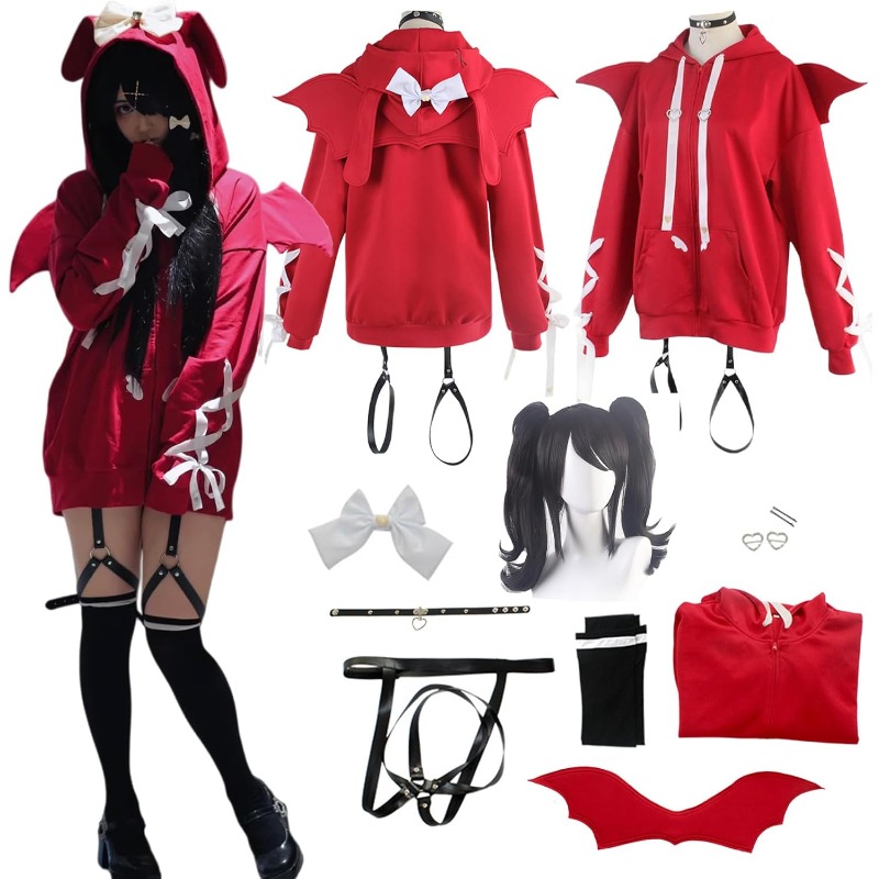 ゲームレインアメコスチュームアンカーガールズコスプレレッドフ - Women Accessories Products のレビューと価格